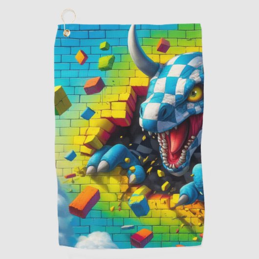 Dinosaurier Art Golfhandtuch (Vorderseite)
