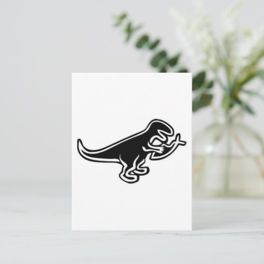 Dinosaurier aß Jesus Fish Postkarte (Stehend Vorderseite)