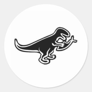 Dinosaurier aß Jesus Fish Runder Aufkleber