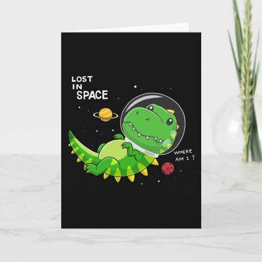 Dinosaurier Astronaut Karte (Vorderseite)