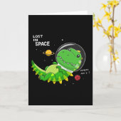 Dinosaurier Astronaut Karte (Gelbe Blume)
