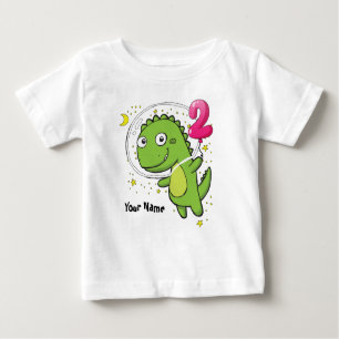 Dinosaurier-Astronauten-2. Geburtstag Baby T-shirt