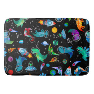 Dinosaurier Astronauten Aquarellplatz Kinder Dino Badematte