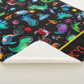 Dinosaurier Astronauten Wasserfarbraum Personalisi Sherpadecke (3/4)