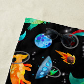 Dinosaurier Astronauten Wasserfarbraum Personalisi Strandtuch (Beispiel)