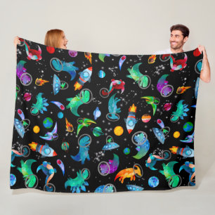 Dinosaurier Astronauten Wassersport-Weltraum Kinde Fleecedecke