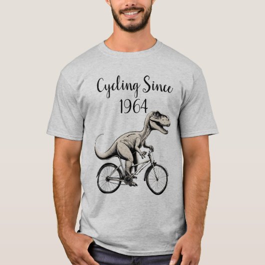 Dinosaurier auf einem Fahrrad Dino Bike Radfahrer T-Shirt (Vorderseite)