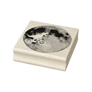 Dinosaurier auf einem Fahrrad mit Mondlicht-T - Sh Gummistempel