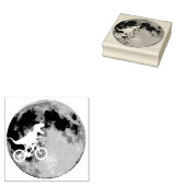 Dinosaurier auf einem Fahrrad mit Mondlicht-T - Sh Gummistempel (Stempel)