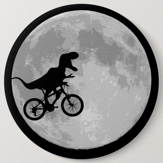 Dinosaurier auf einem Rad mit dem Mond Button (Vorderseite)