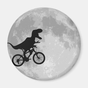 Dinosaurier auf einem Rad mit dem Mond Magnet
