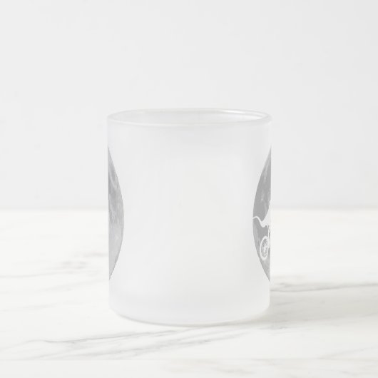 Dinosaurier auf einem Rad mit dem Mond Mattglastasse (Mittel)