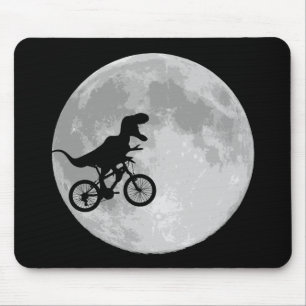 Dinosaurier auf einem Rad mit dem Mond Mousepad