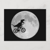 Dinosaurier auf einem Rad mit dem Mond Postkarte (Vorderseite)