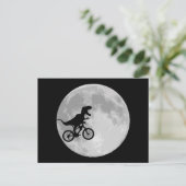 Dinosaurier auf einem Rad mit dem Mond Postkarte (Stehend Vorderseite)