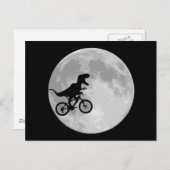 Dinosaurier auf einem Rad mit dem Mond Postkarte (Vorne/Hinten)