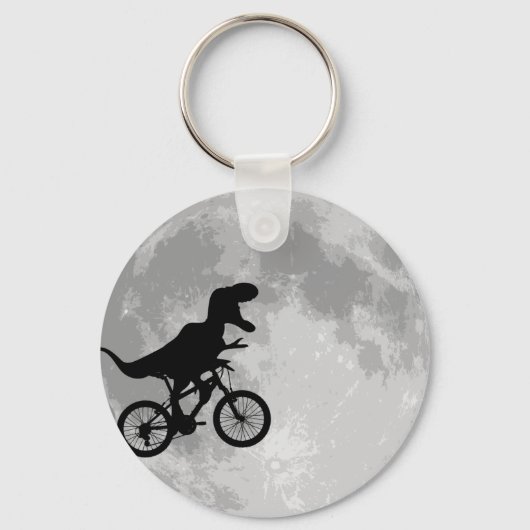 Dinosaurier auf einem Rad mit dem Mond Schlüsselanhänger (Vorderseite)