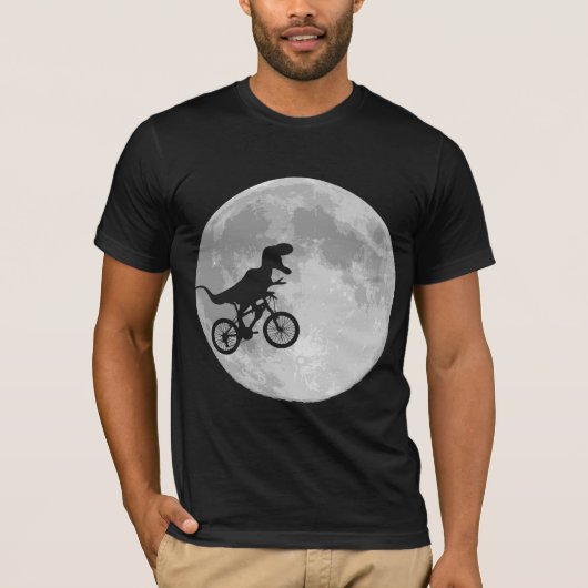 Dinosaurier auf einem Rad mit dem Mond T-Shirt (Vorderseite)