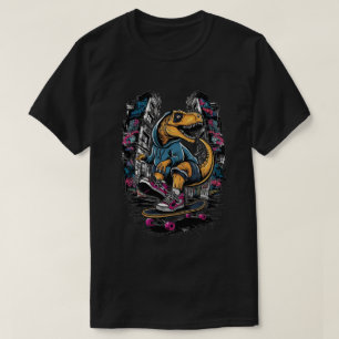 Dinosaurier auf einem Skateboard Urban Street Styl T-Shirt