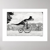 Dinosaurier auf Fahrrädern - T-Rex Poster (Vorne)