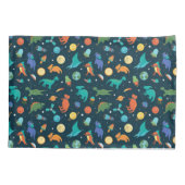 Dinosaurier auf Raumfahrtschiffen Kissenbezug (Rückseite)