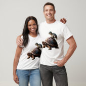 Dinosaurier auf Schildkröte T-Shirt (Unisex)