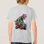 Dinosaurier auf Truck Tri-Blend Shirt (Rückseite)