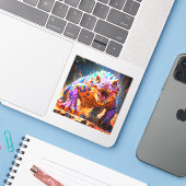 Dinosaurier Aufkleber (Laptop mit iPhone)