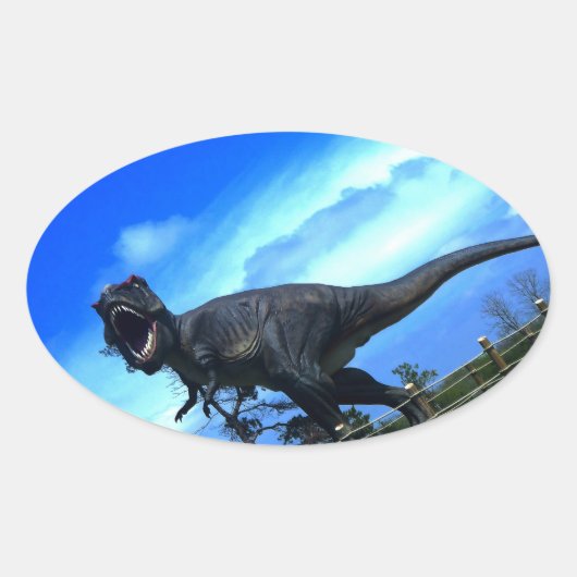Dinosaurier-Aufkleber III Ovaler Aufkleber (Vorderseite)