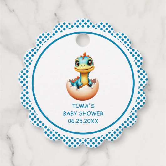 Dinosaurier aus Ei Geschenkanhänger (Vorderseite)