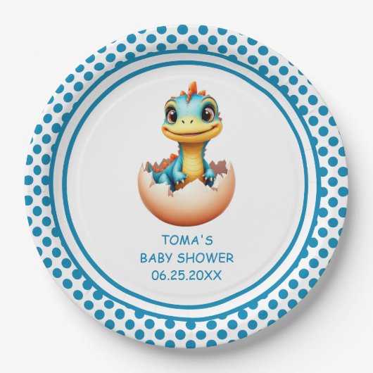 Dinosaurier aus Ei Pappteller (Vorderseite)