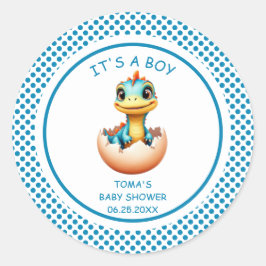 Dinosaurier aus Ei Runder Aufkleber