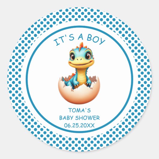 Dinosaurier aus Ei Runder Aufkleber (Vorderseite)