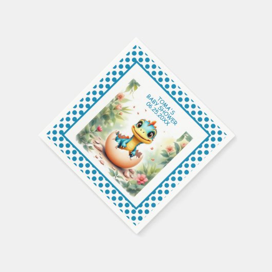 Dinosaurier aus Ei Serviette (Ecke)