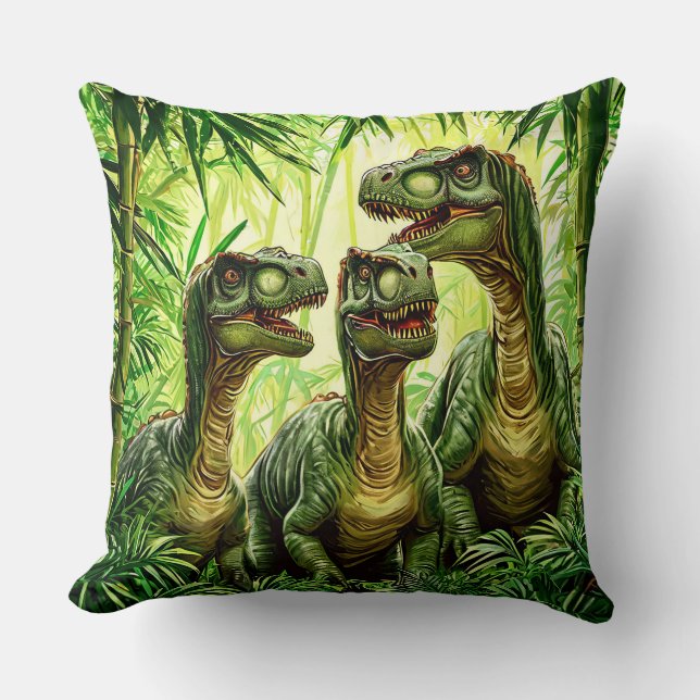 Dinosaurier aus niedlichem Cartoon Kissen (Vorderseite)