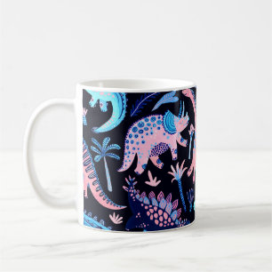 Dinosaurier aus niedlichem Cartoon nahtlos in Skan Kaffeetasse