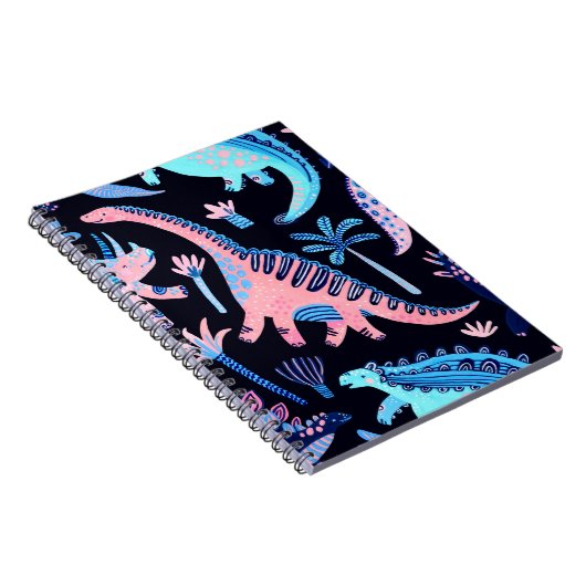 Dinosaurier aus niedlichem Cartoon nahtlos in Skan Notizblock (Rechte Seite)