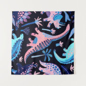 Dinosaurier aus niedlichem Cartoon nahtlos in Skan Wandteppich (Vorderseite (Horizontal))