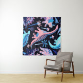 Dinosaurier aus niedlichem Cartoon nahtlos in Skan Wandteppich (Beispiel (Horizontal))