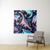 Dinosaurier aus niedlichem Cartoon nahtlos in Skan Wandteppich (Beispiel)