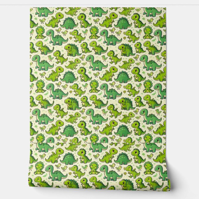 Dinosaurier aus niedlichem Cartoon Tapete (Abrollen)