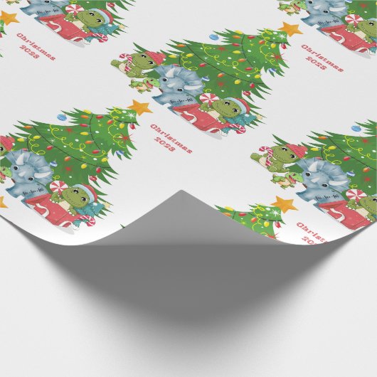 Dinosaurier aus Weihnachtsverpackungspapier kunden Geschenkpapier (Ecke)