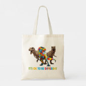 Dinosaurier Autism Awareness Design verfügt über e Tragetasche (Rückseite)