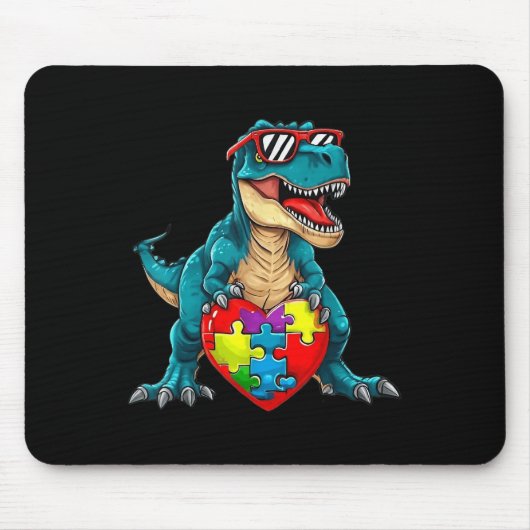 Dinosaurier Autismus Bewusstsein Puzzle Stücke Jun Mousepad (Vorne)