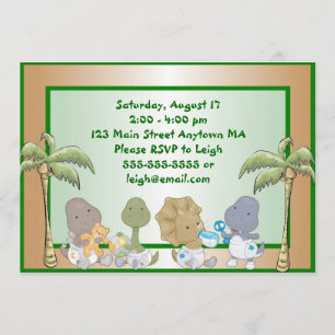 Dinosaurier Babies Geburtstagseinladung Einladung