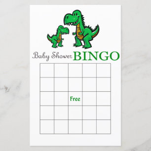 Dinosaurier Baby Duschbingokarte, Dinosaurier Bing