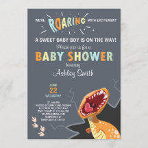 Dinosaurier Baby Dusche Einladung Dino Baby boy Bl