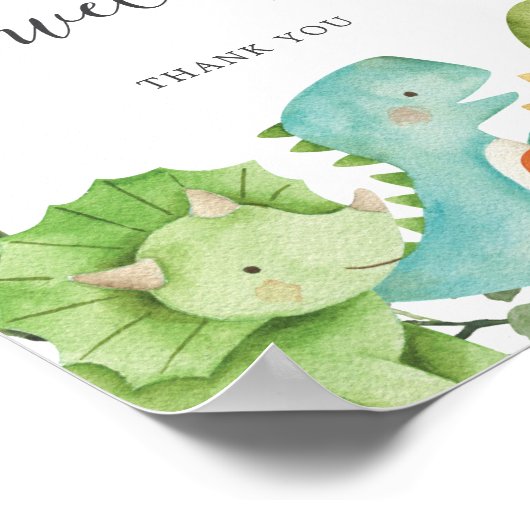 Dinosaurier Baby Duwer Address Envelope Zeichen Poster (Ecke)