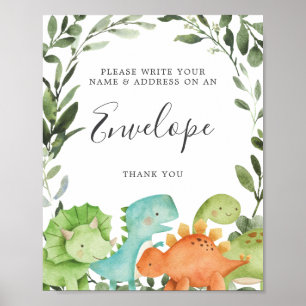 Dinosaurier Baby Duwer Address Envelope Zeichen Poster