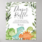 Dinosaurier Baby Duwer Diaper Raffle-Zeichen Poster (Vorne)
